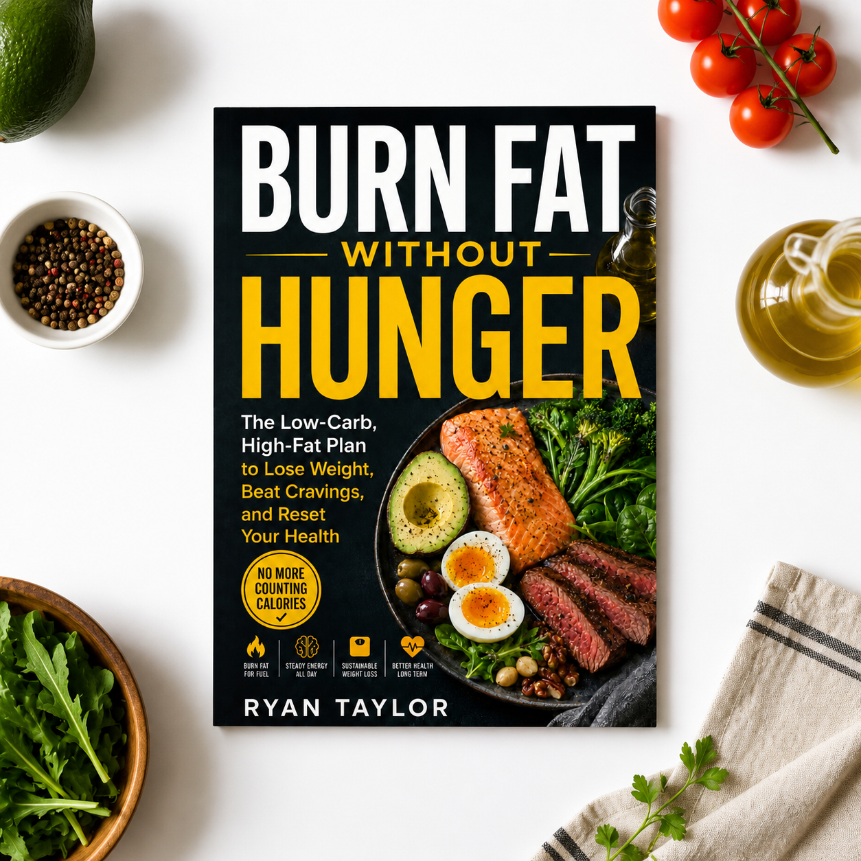 Burn Fat Without Hunger: The Low-Carb, High-Fat Plan to Lose Weight, Beat Cravings, and Reset Your Health