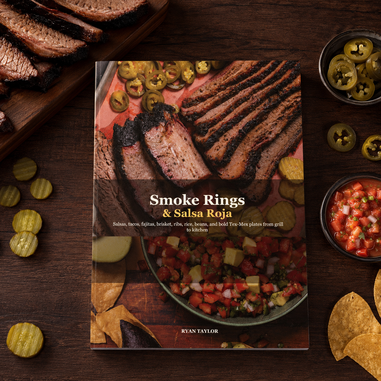 Smoke Rings & Salsa Roja:Salsas, tacos, fajitas, brisket, ribs, rice, beans, and bold Tex-Mexplates from grill to kitchen