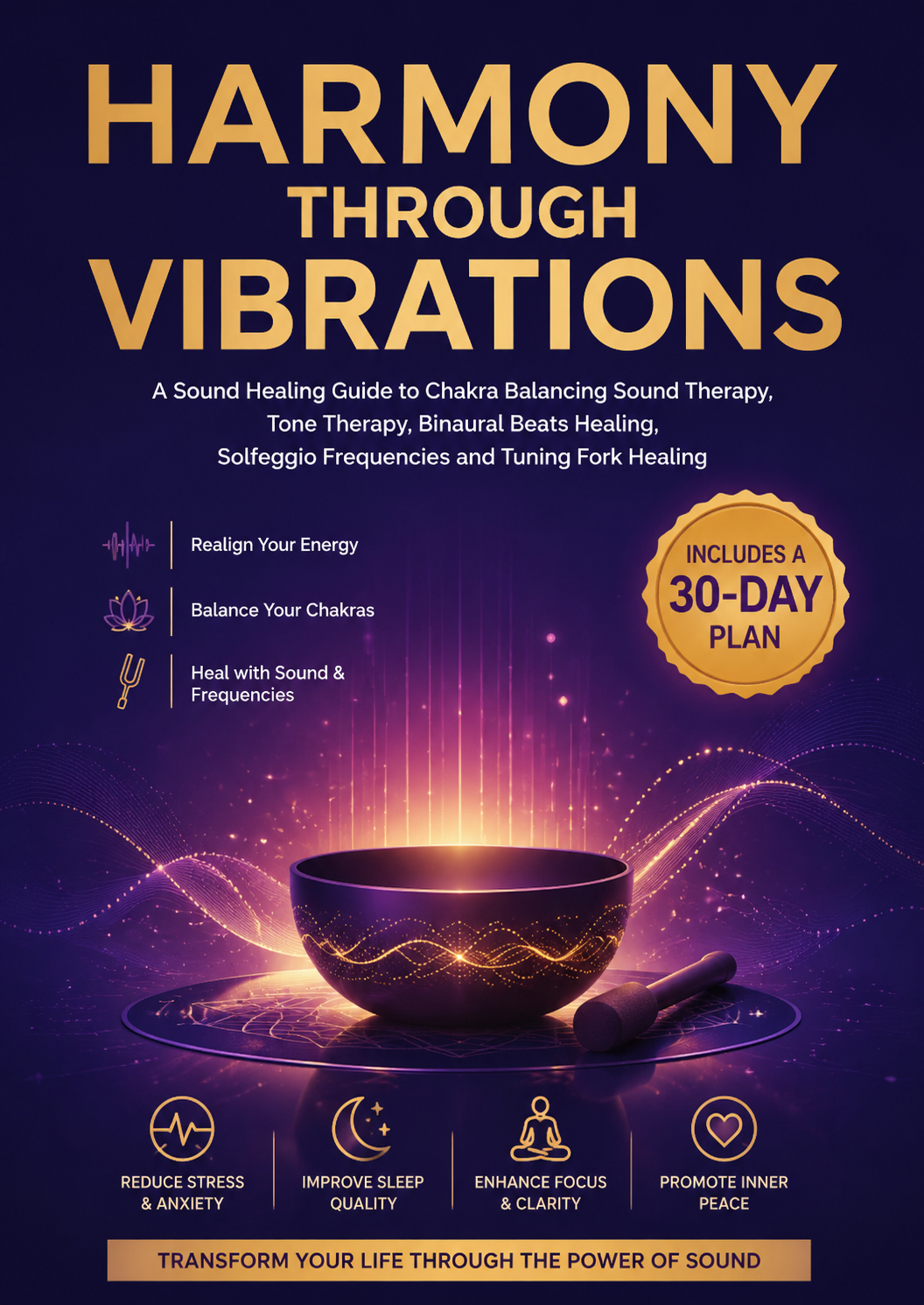 Harmony Through Vibrations: A Sound Healing Guide to Chakra Balancing Sound Therapy, Tone Therapy, Binaural Beats Healing, Solfeggio Frequencies and Tuning Fork Healing