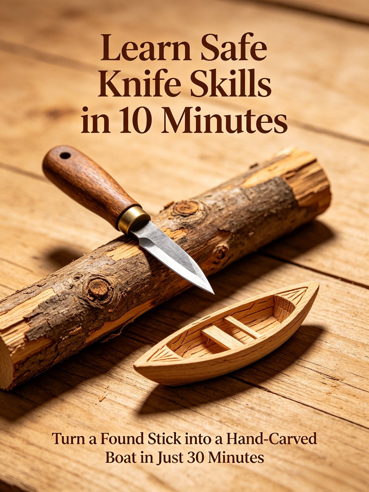 Learn Safe Knife Skills in 10 Minutes Turn a Found Stick into a Hand-Carved Boat in Just 30 Minutes